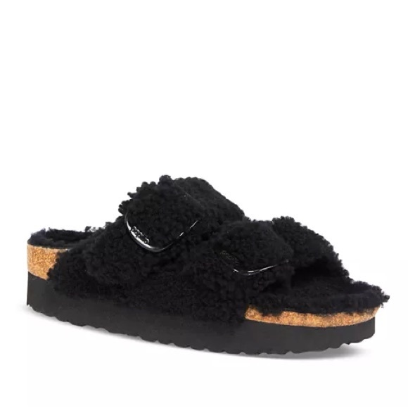 Papillio Birkenstock Arizona big buckle Shearling Sandals - Picture 1 of 6